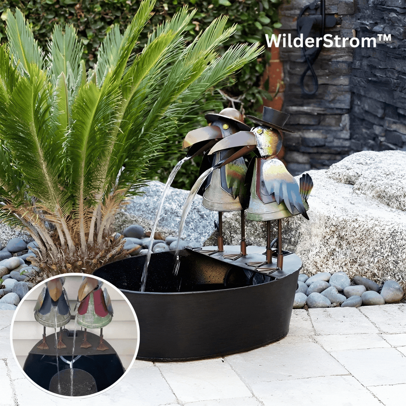Faunatide - Skulpturaler Gartenbrunnen mit Tiermotiv