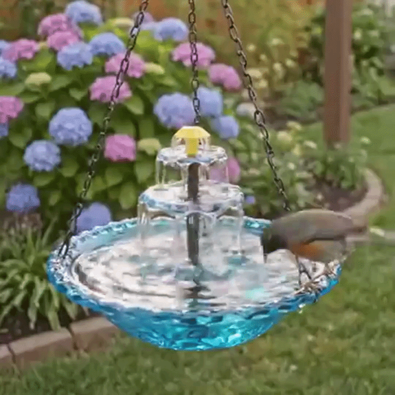 Aviaqua - Hängender solarstrombetriebener Vogelbad-Brunnen