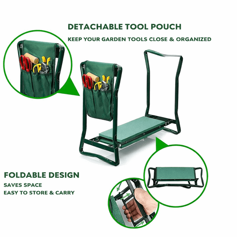 Kneely - Zusammenklappbarer 2-in-1-Gartenhocker und -kniesitz