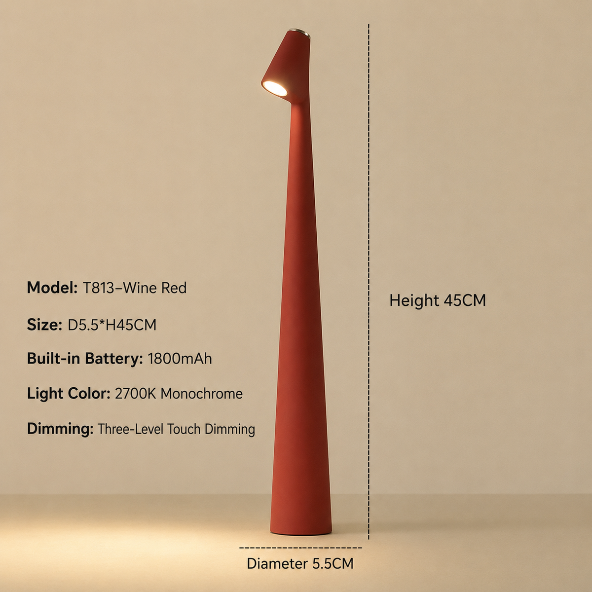 Slenderis - Moderne kabellose Tischlampe