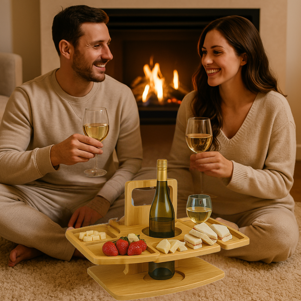 VinoTrek - Tragbarer zusammenklappbarer Picknick-Weintisch
