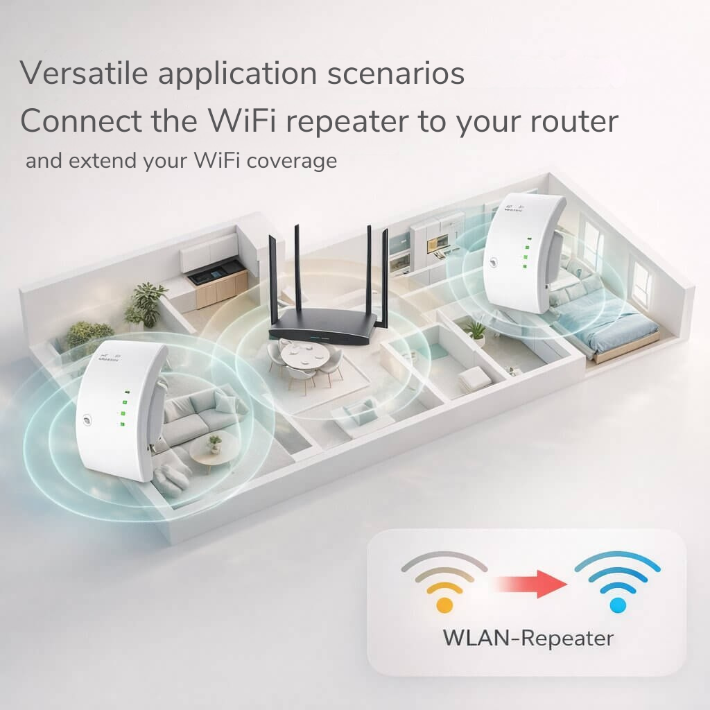 RangeBoost - Kabelloser WLAN-Repeater zum Einstecken