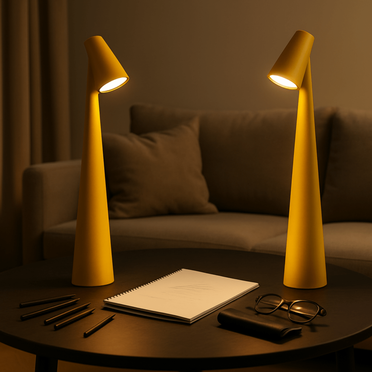 AuraGlow - Moderne kabellose Tischlampe