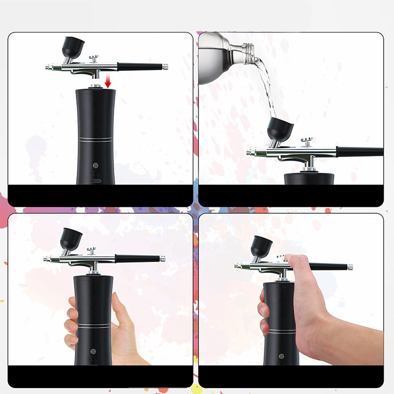 FluidJet - Kabelloses, wiederaufladbares Airbrush-Set