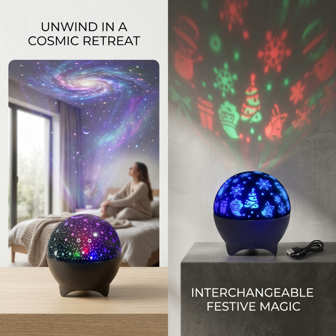 Rotating Galaxy Star Projector Night Lamp