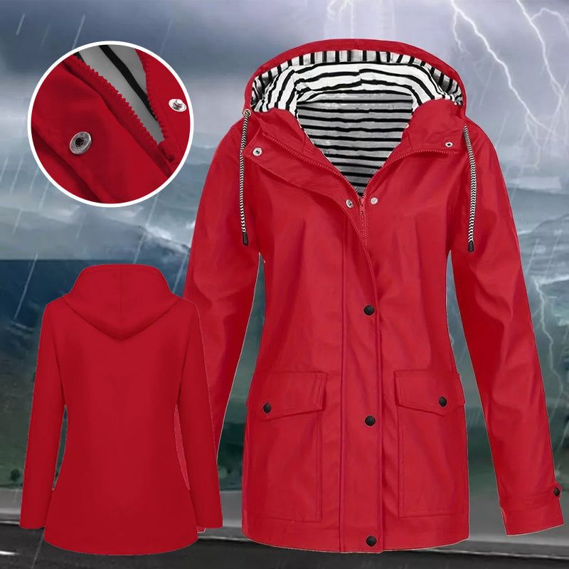 Women Hooded Outdoor Rain Jacket