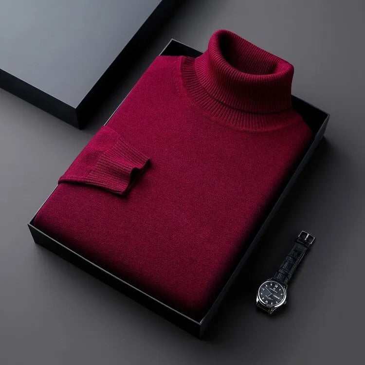 Classic Ribbed Neck Turtleneck Sweater