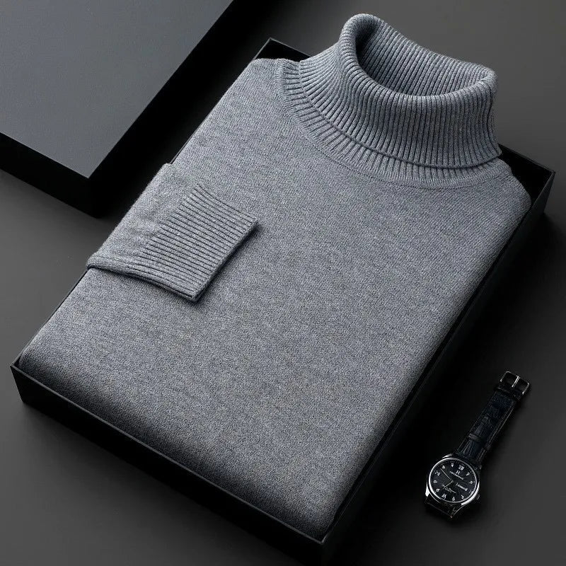 Classic Ribbed Neck Turtleneck Sweater