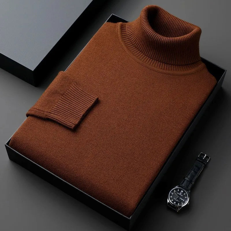 Classic Ribbed Neck Turtleneck Sweater