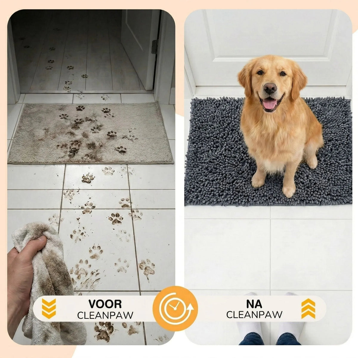 Absorbent Non-Slip Dog Door Mat for Muddy Paws