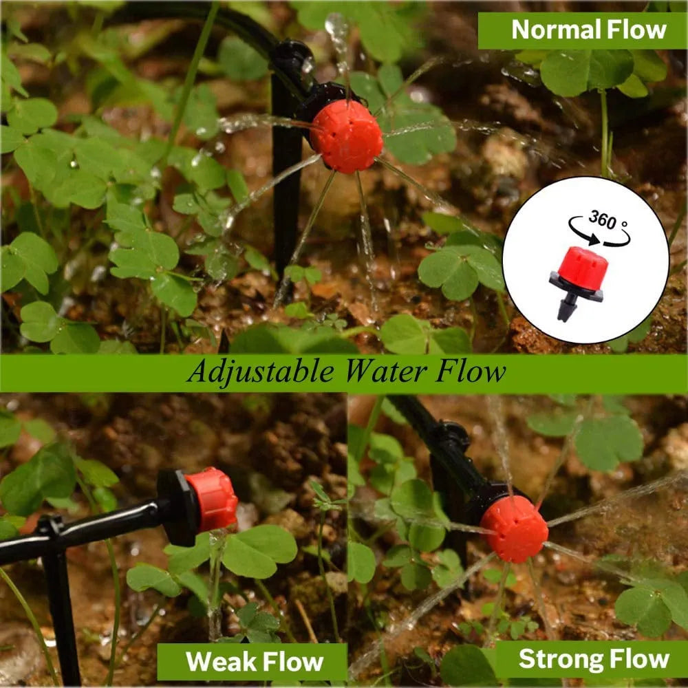 Adjustable Drip Irrigation Kit with 360-Degree Drippers