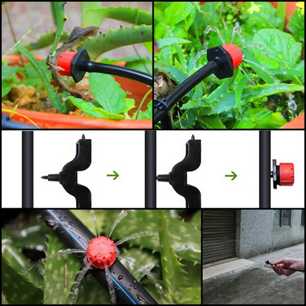 Adjustable Drip Irrigation Kit with 360-Degree Drippers