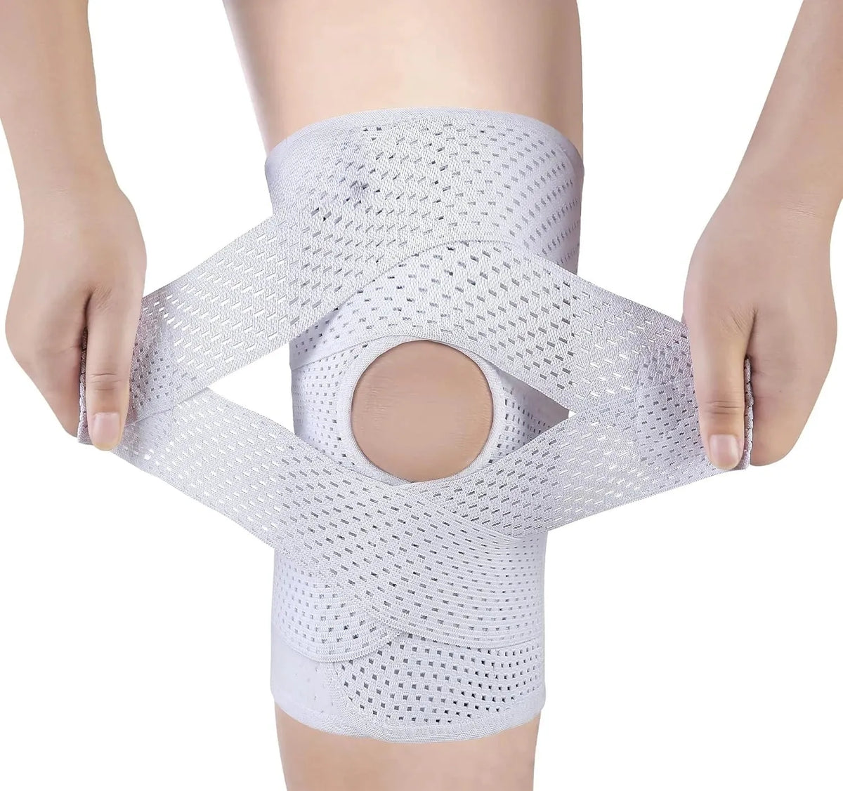Adjustable Knee Compression Sleeve with Fastening Straps