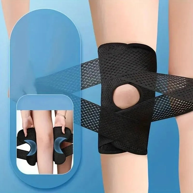 Adjustable Knee Compression Sleeve with Fastening Straps