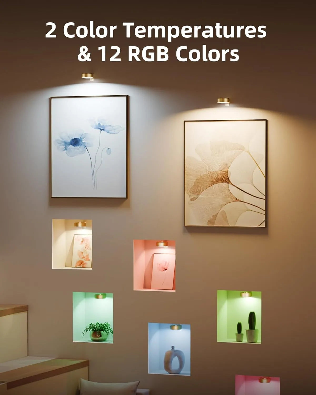 Adjustable Magnetic Picture Light with Touch Control and Remote