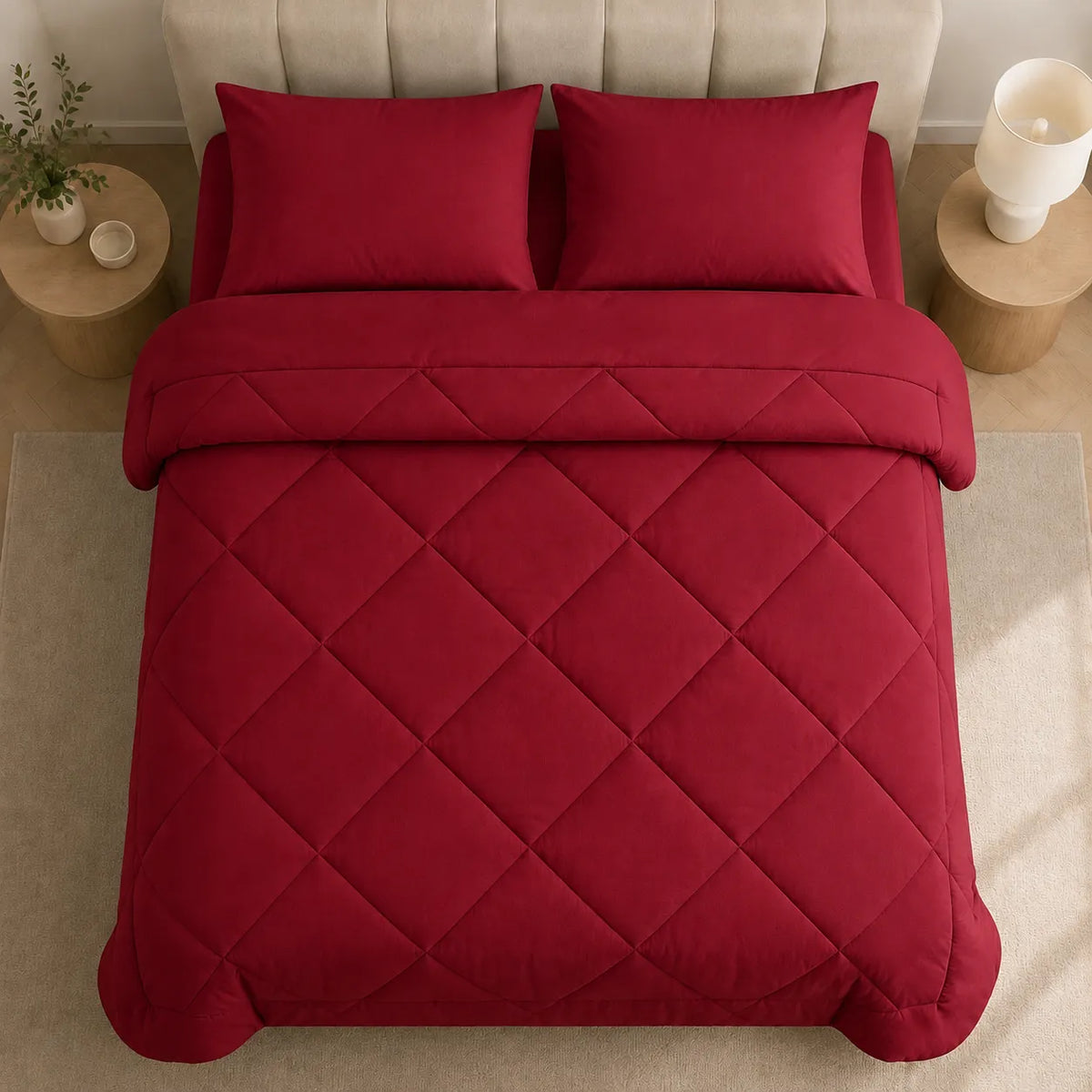 All-Season Coverless Comforter Set with Diamond Quilting
