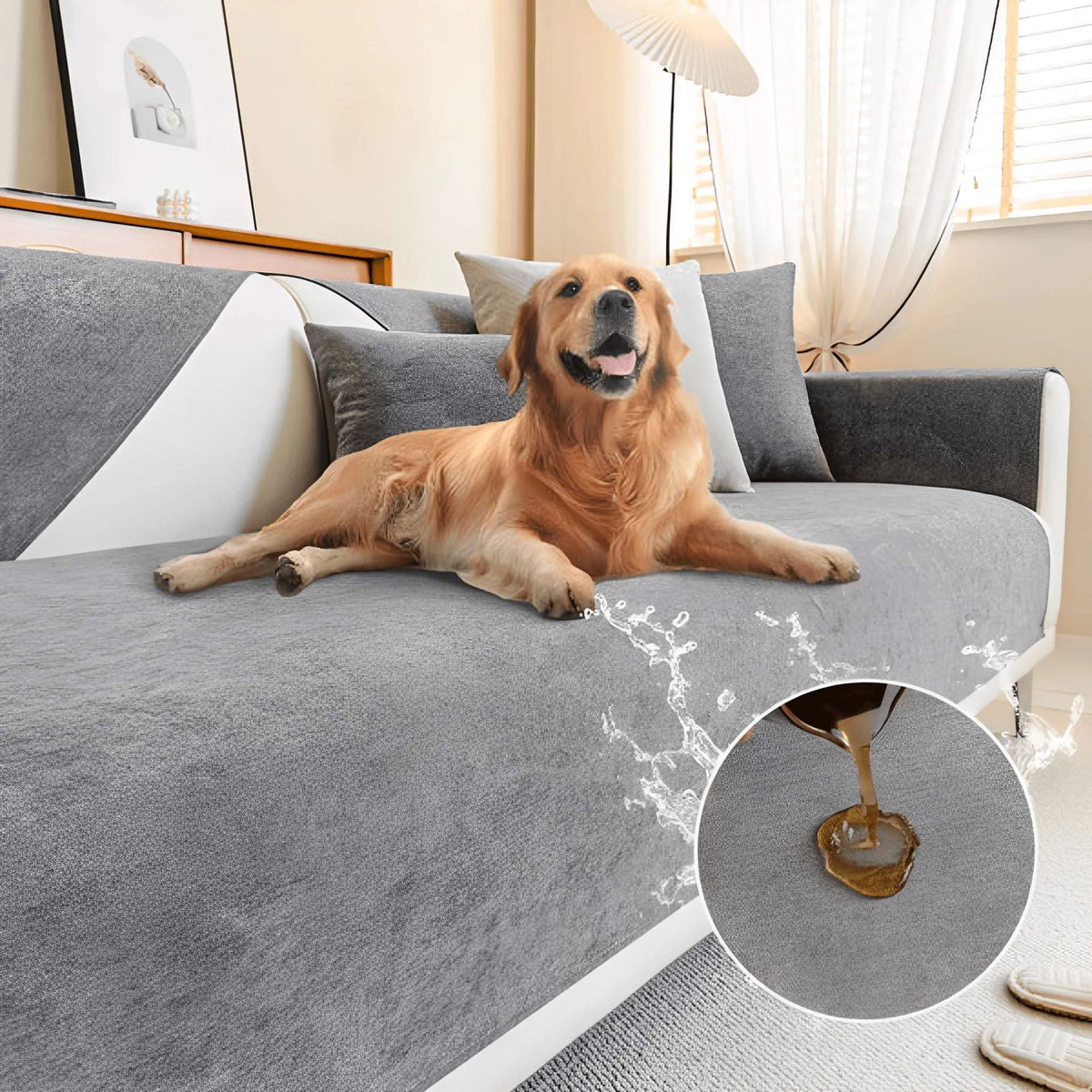 Anti-Slip Waterproof Sofa Cover with Washable Design