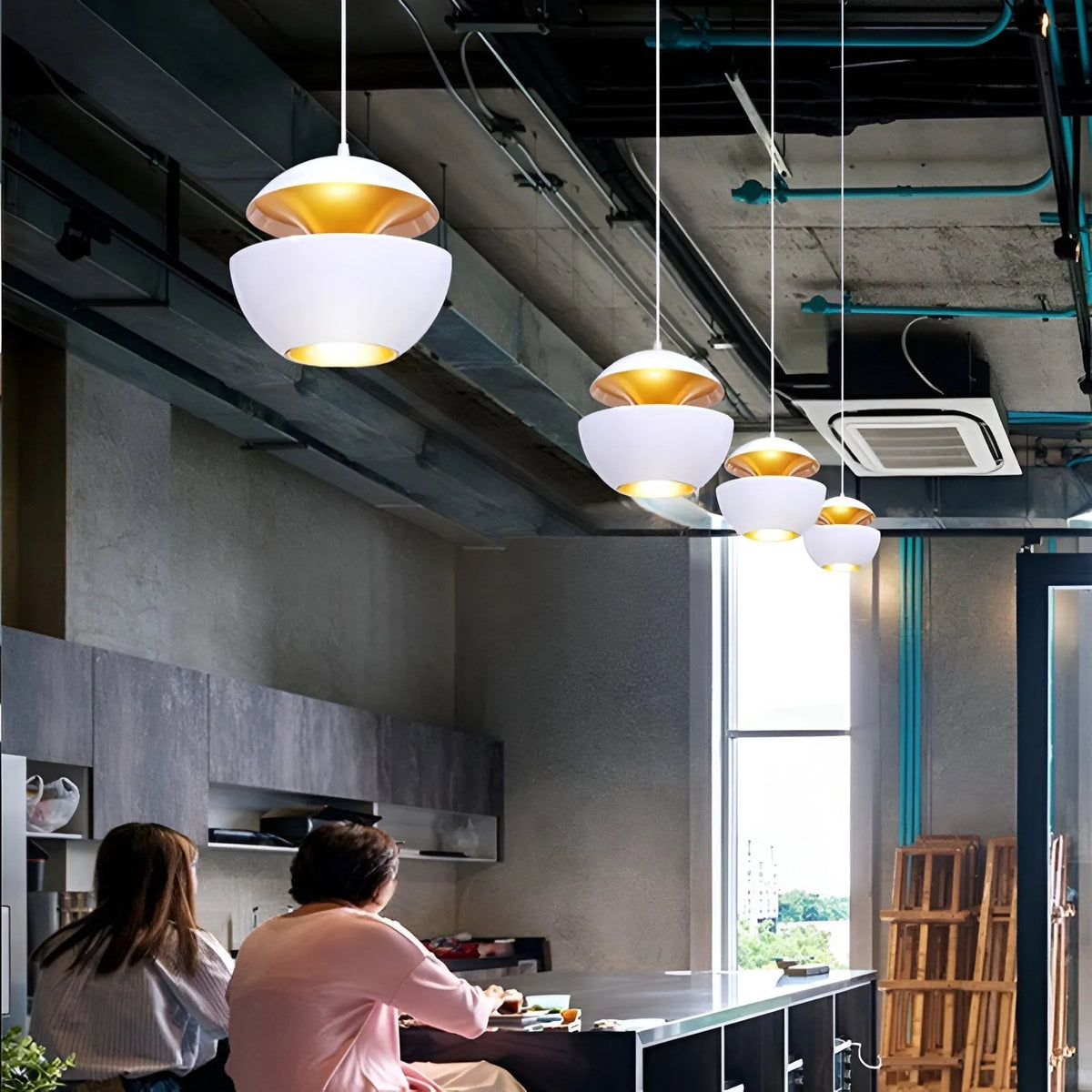 Artistic Apple-Shaped Pendant Light with Adjustable Cable