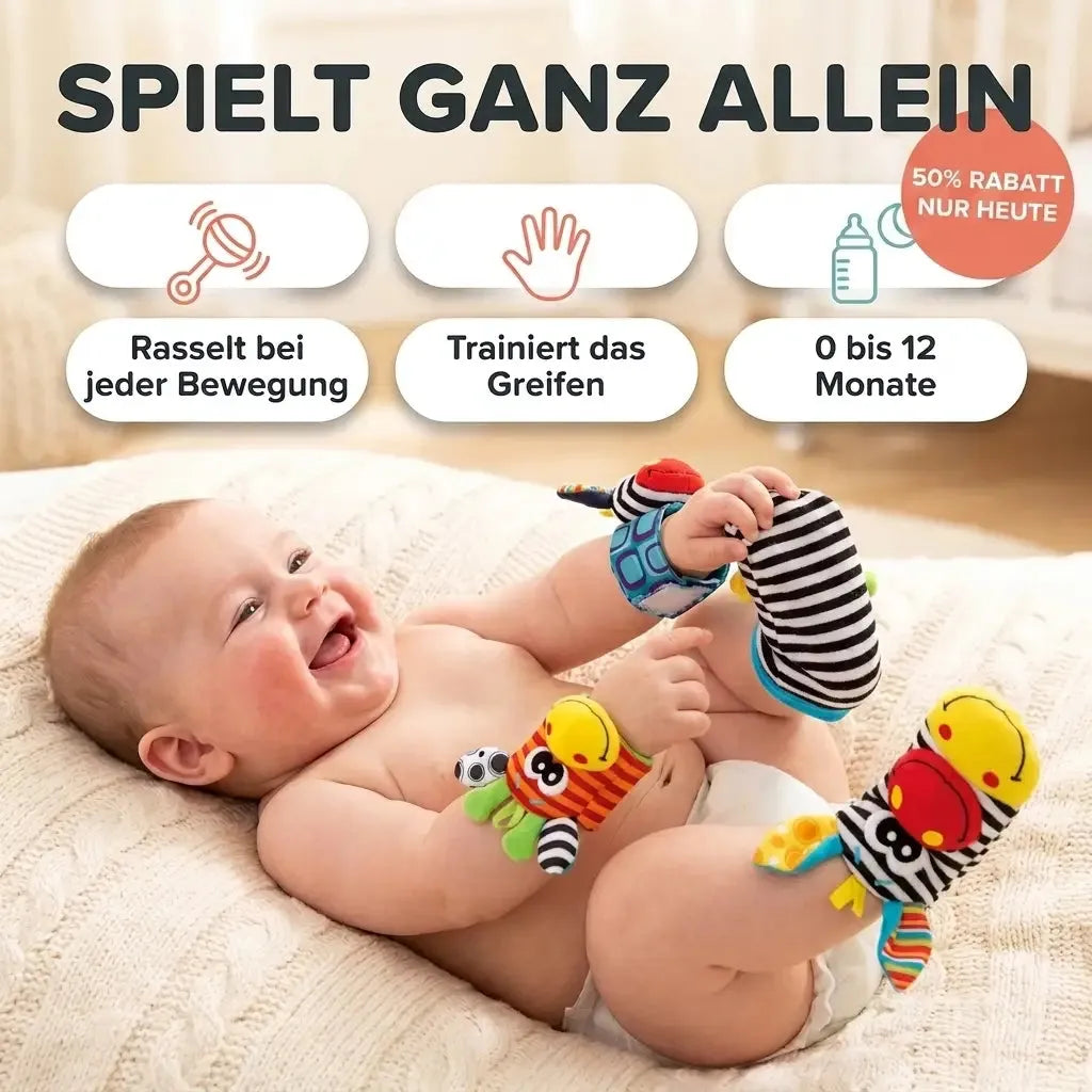 Baby Wrist Rattle and Foot Finder Socks Set