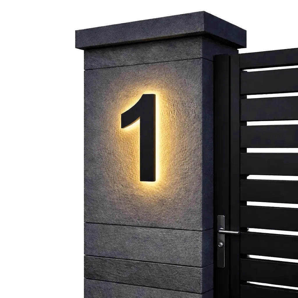 Backlit LED House Number Sign with Weatherproof Housing