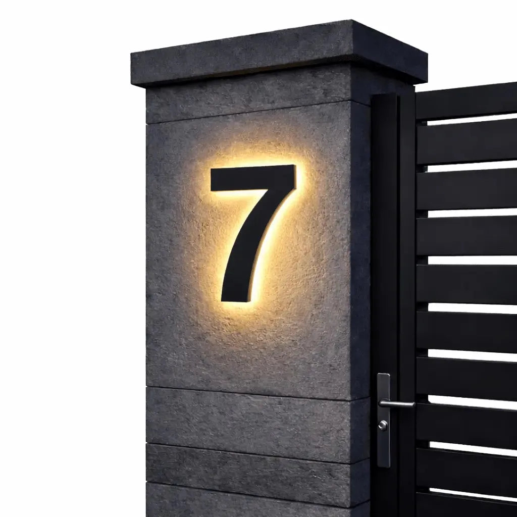 Backlit LED House Number Sign with Weatherproof Housing
