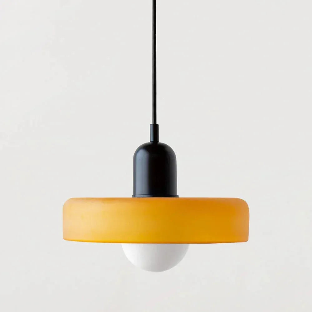 Bauhaus Stained Glass Pendant Light with Adjustable Height