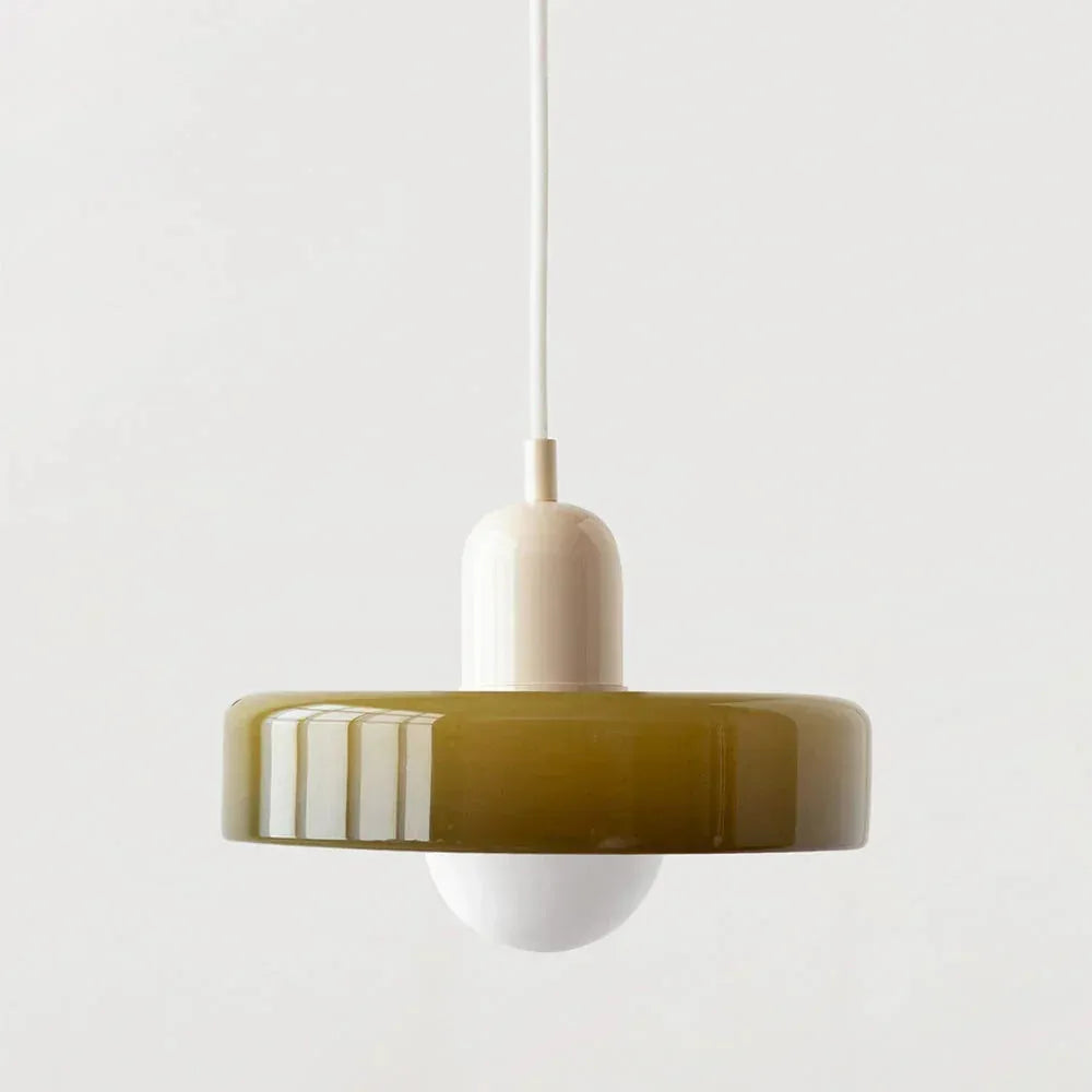 Bauhaus Stained Glass Pendant Light with Adjustable Height