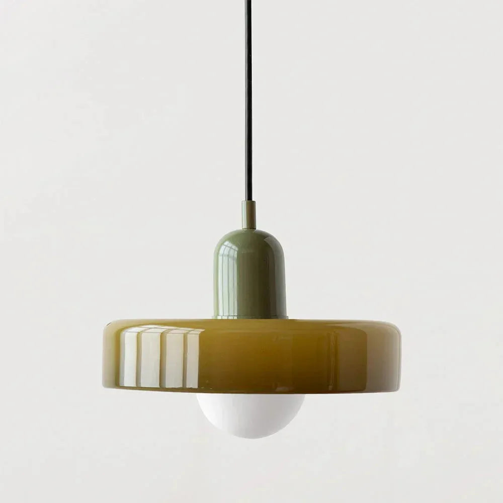 Bauhaus Stained Glass Pendant Light with Adjustable Height