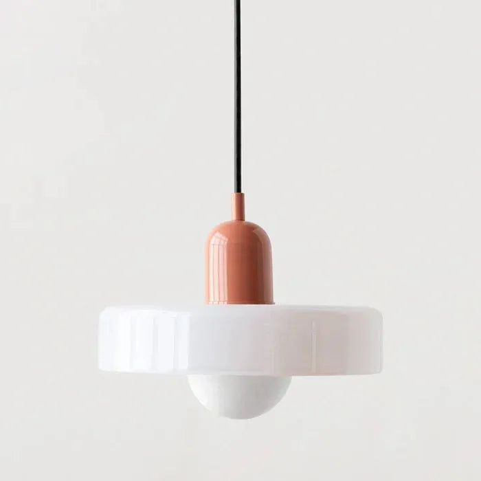Bauhaus Stained Glass Pendant Light with Adjustable Height