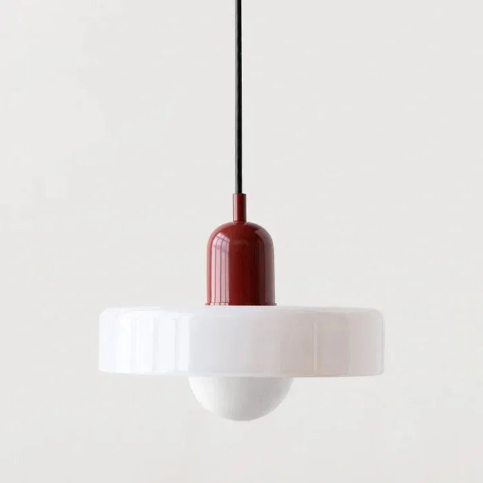 Bauhaus Stained Glass Pendant Light with Adjustable Height