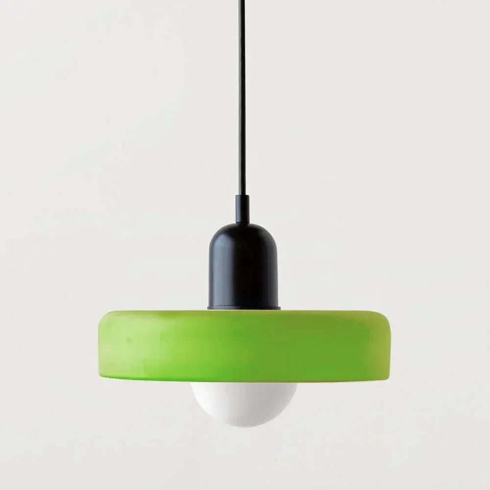 Bauhaus Stained Glass Pendant Light with Adjustable Height