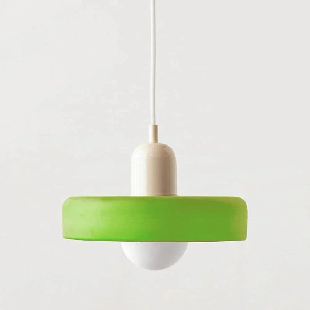 Bauhaus Stained Glass Pendant Light with Adjustable Height