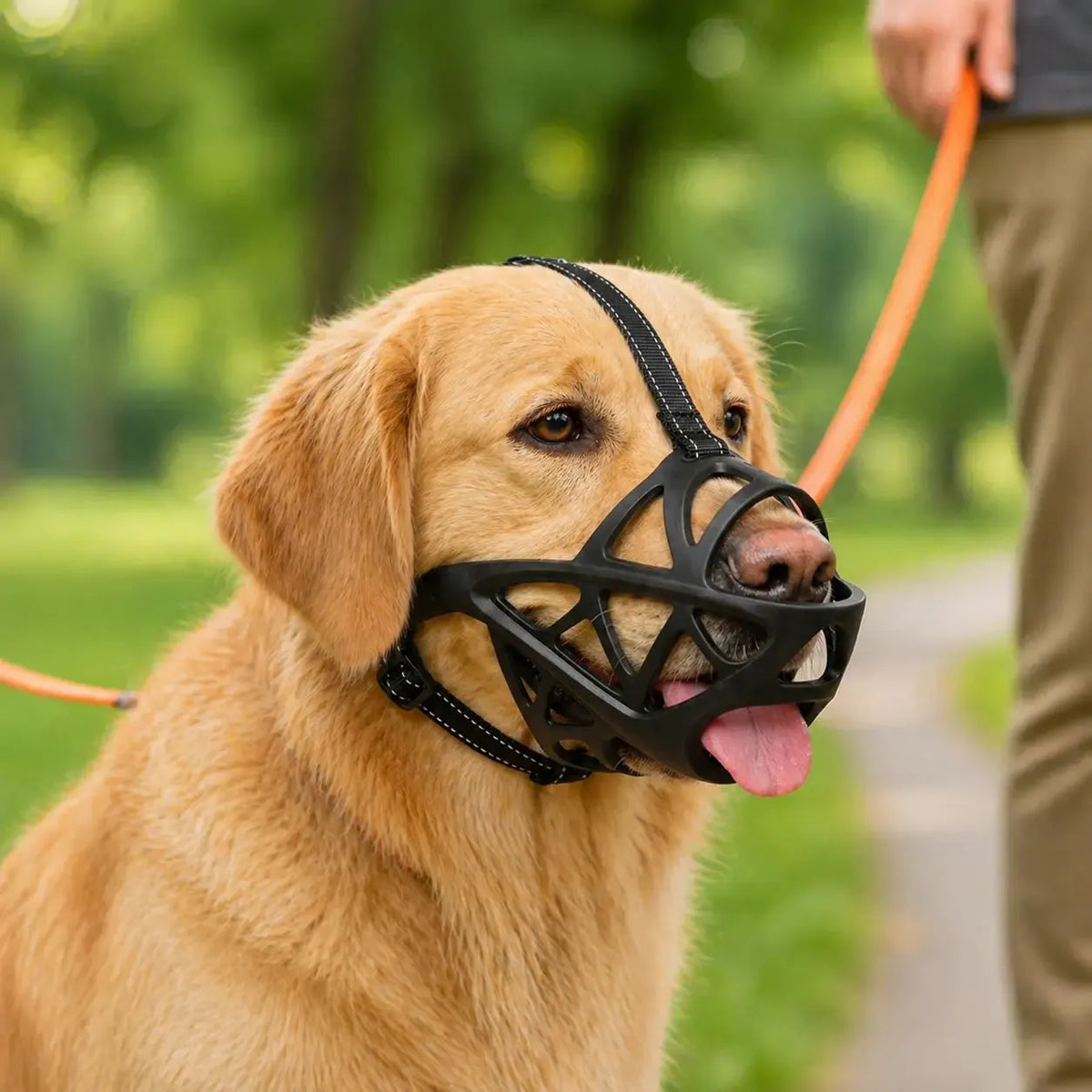 Breathable Dog Muzzle with Adjustable Reflective Strap