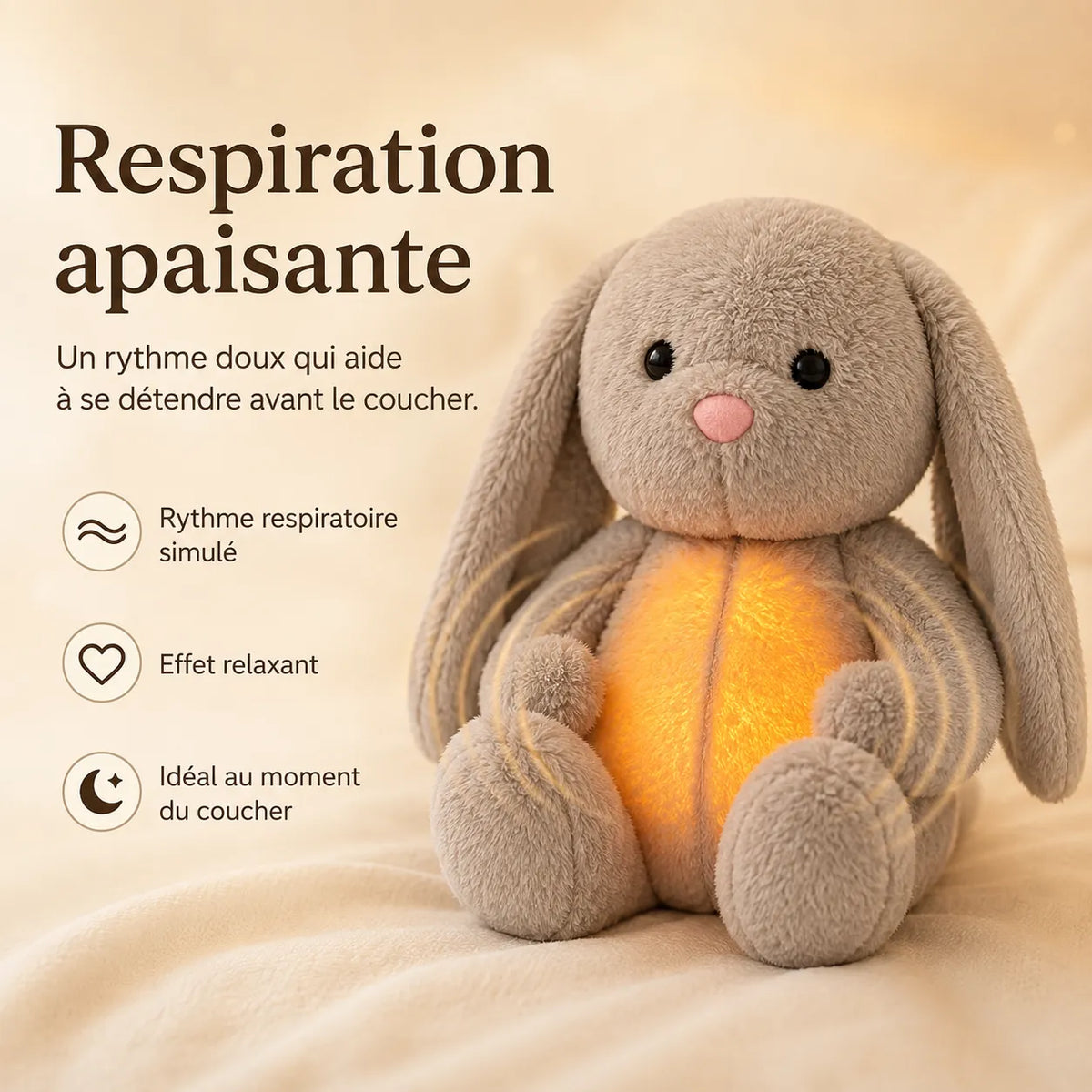 Breathing Plush Stuffed Animal with Night Light