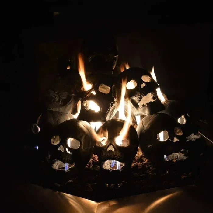 Ceramic Skull Fire Pit Ornament for Fireplaces