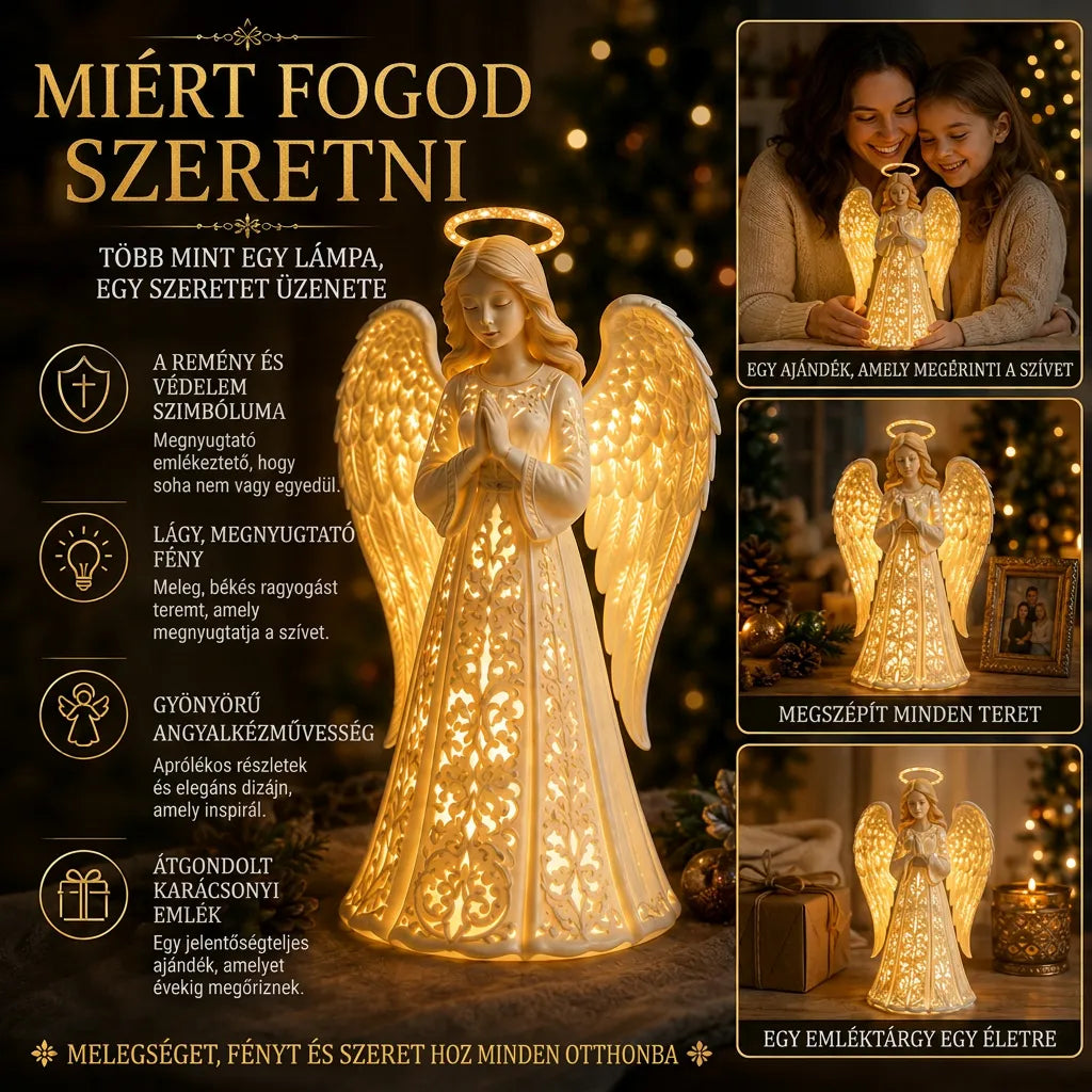Christmas Angel Figurine Light with Warm LED Glow