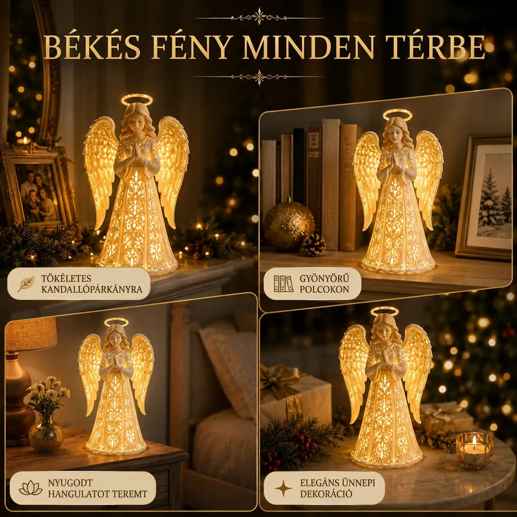 Christmas Angel Figurine Light with Warm LED Glow