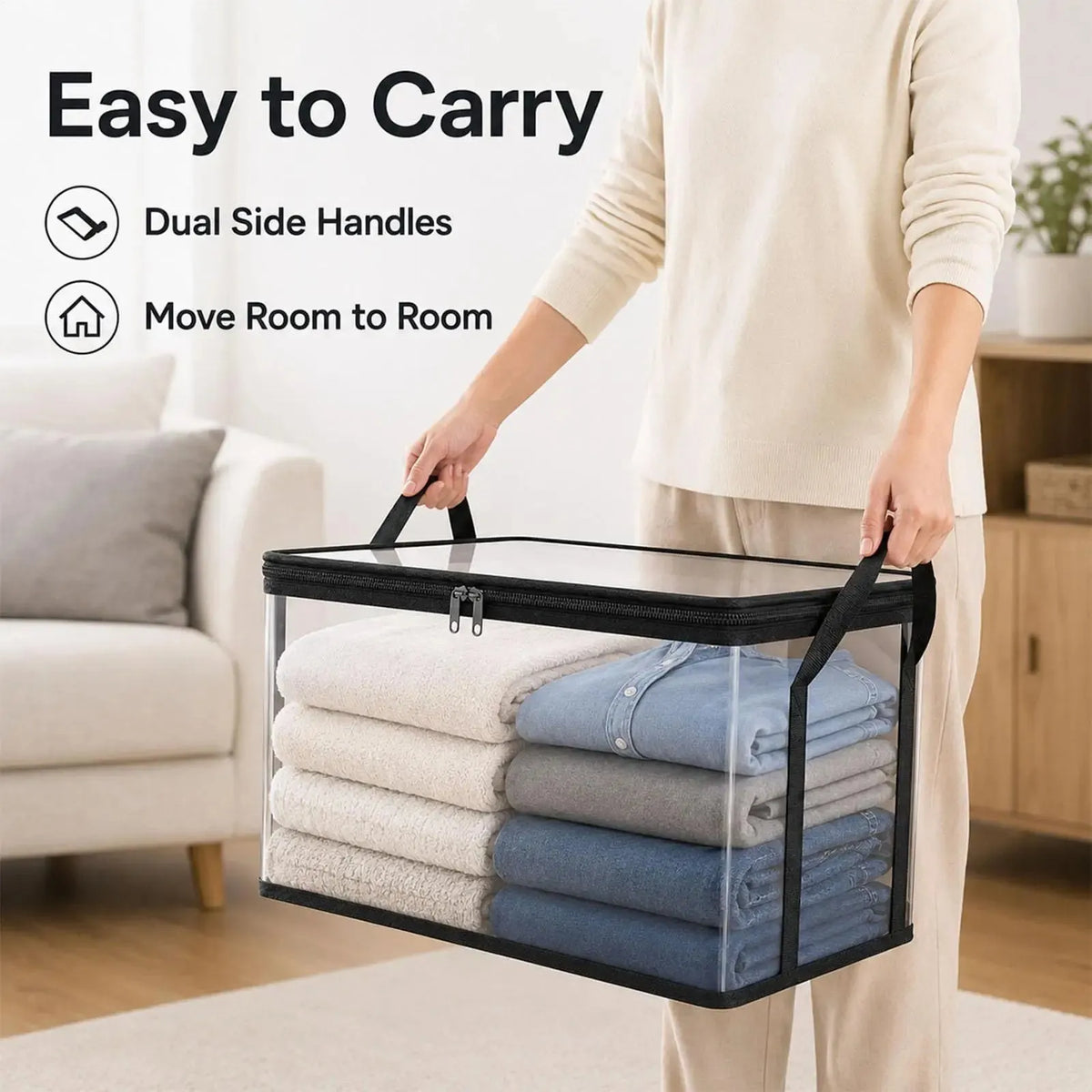 Clear Storage Bags with Reinforced Handles