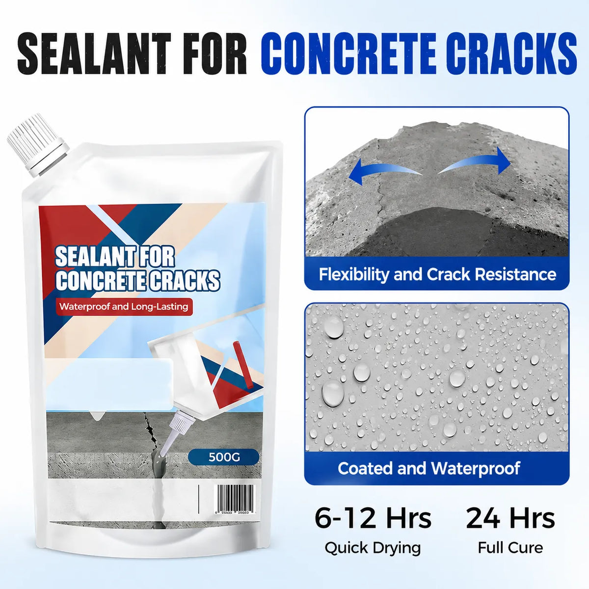 Concrete Crack Sealant with Waterproof and Weatherproof Protection