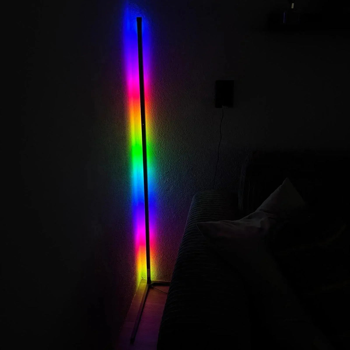 Dimmable LED Corner Floor Lamp with Remote Control