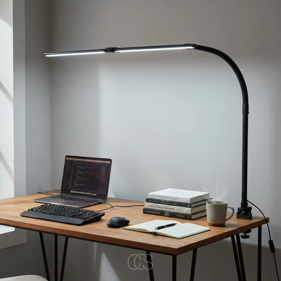 Dimmable LED Desk Lamp with Flexible Arm and Clamp