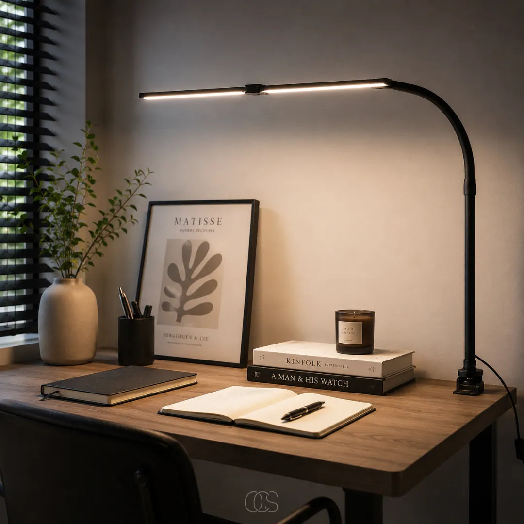 Dimmable LED Desk Lamp with Flexible Arm and Clamp