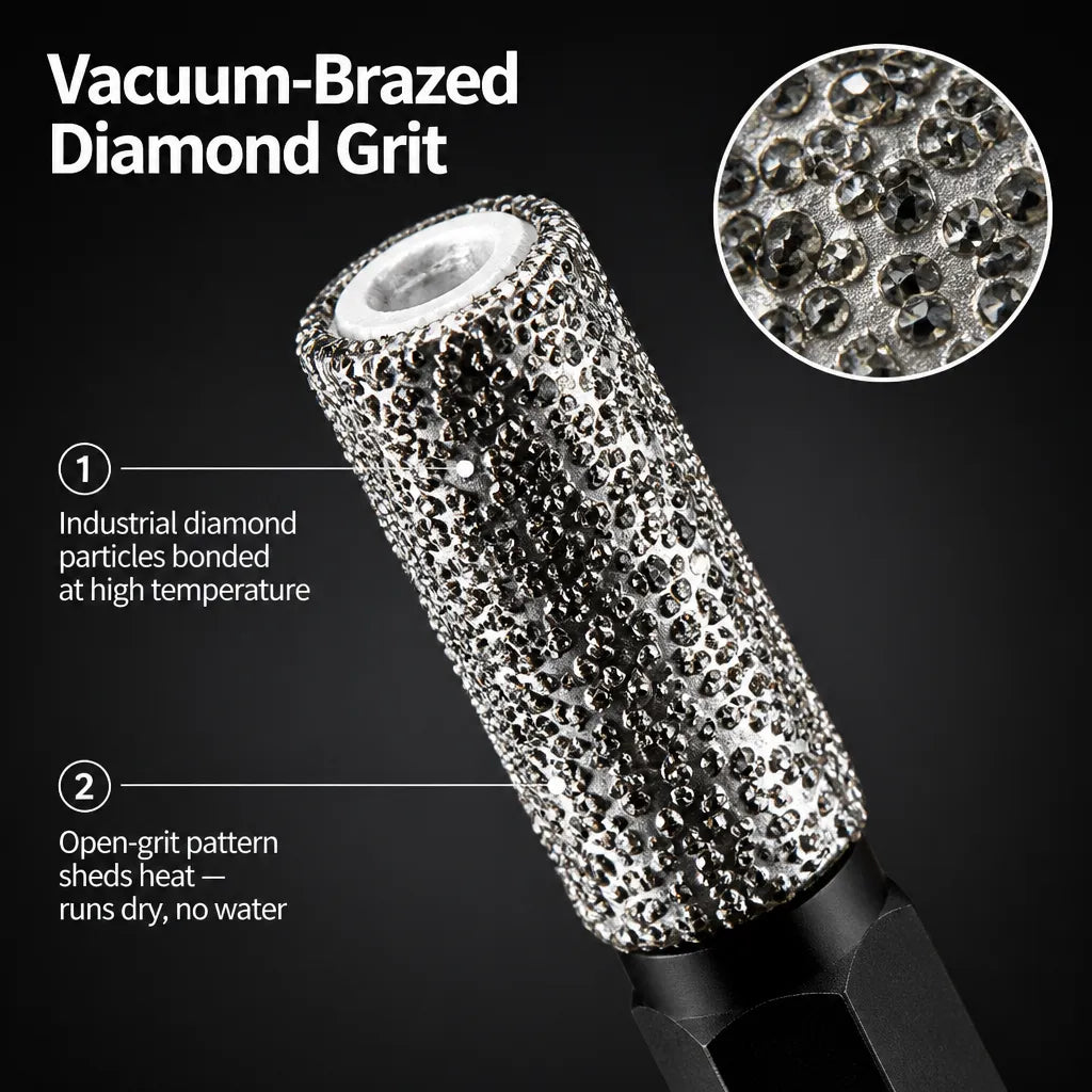 Dry Diamond Drill Bit Set with Hex Shank