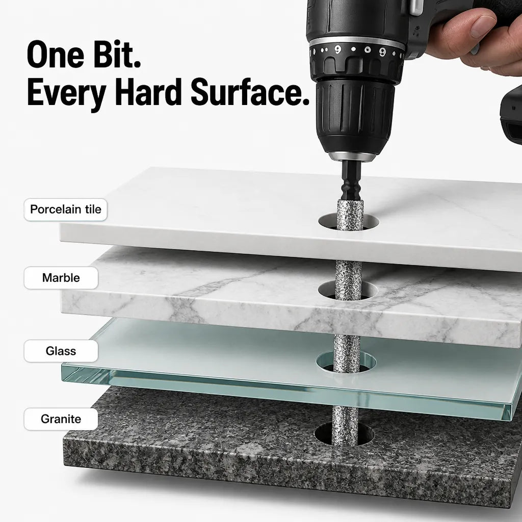 Dry Diamond Drill Bit Set with Hex Shank