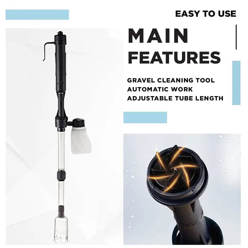 Electric Aquarium Gravel Cleaner with Adjustable Tube