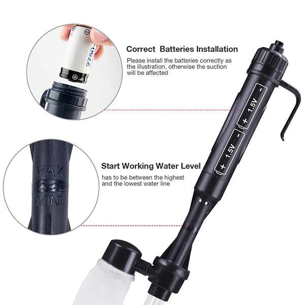 Electric Aquarium Gravel Cleaner with Adjustable Tube