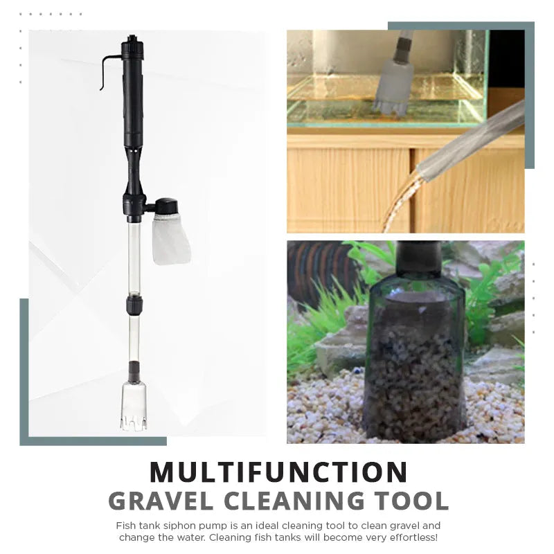 Electric Aquarium Gravel Cleaner with Adjustable Tube