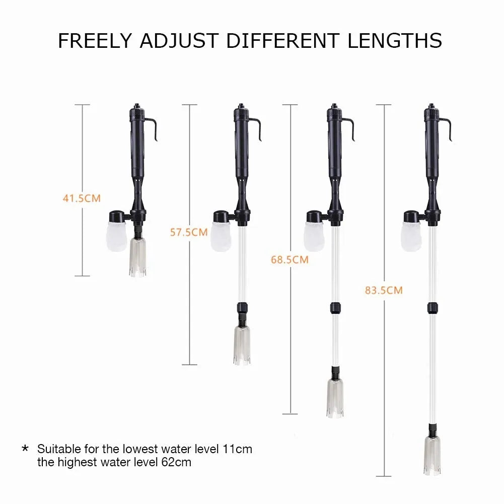 Electric Aquarium Gravel Cleaner with Adjustable Tube