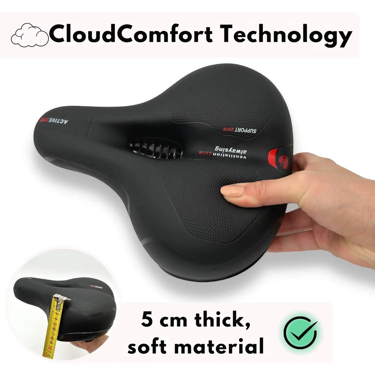 Ergonomic Bike Saddle with Shock Absorbing Memory Foam Cushion