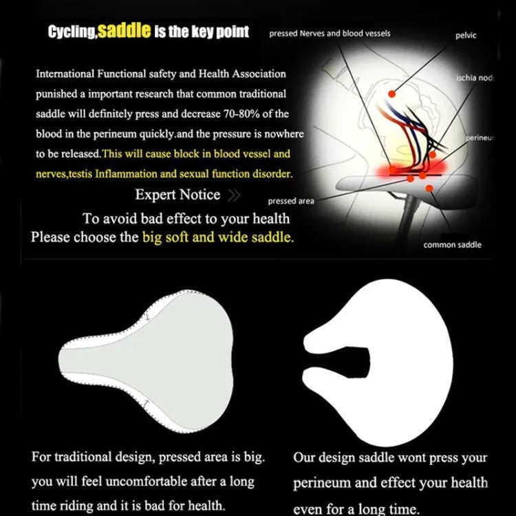 Ergonomic Noseless Mountain Bike Saddle with Padded Cushion